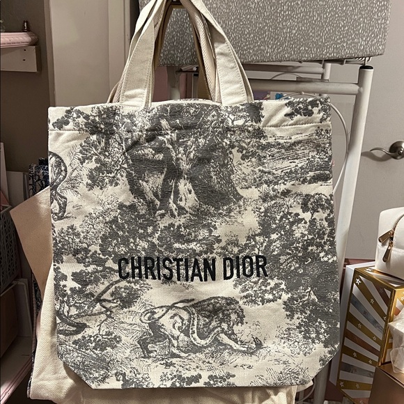 Dior Handbags - Dior Black and Cream Canvas Tote